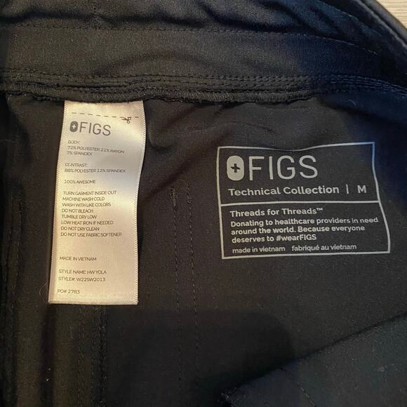 FIGS Black Yola Straight Leg Inala V-neck Top Scrub Set Uniform Women's Medium - Picture 10 of 12